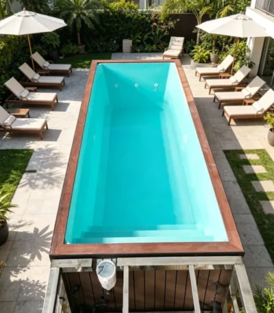 Customized Above Ground Pool With Shipping Container Pool Low Maintenance For Home Courtyard Summer Fun 1