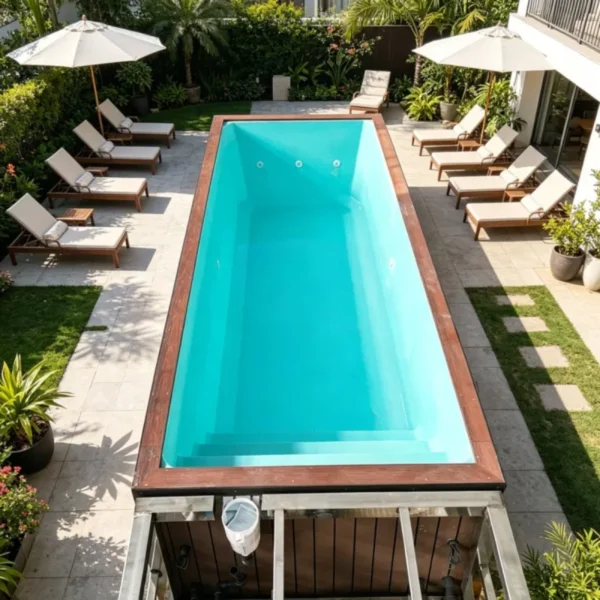 Customized Above Ground Pool With Shipping Container Pool Low Maintenance For Home Courtyard Summer Fun