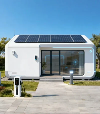 Smart Capsule House: Prefab Tiny Container House with Solar Panels & EV Charger 1