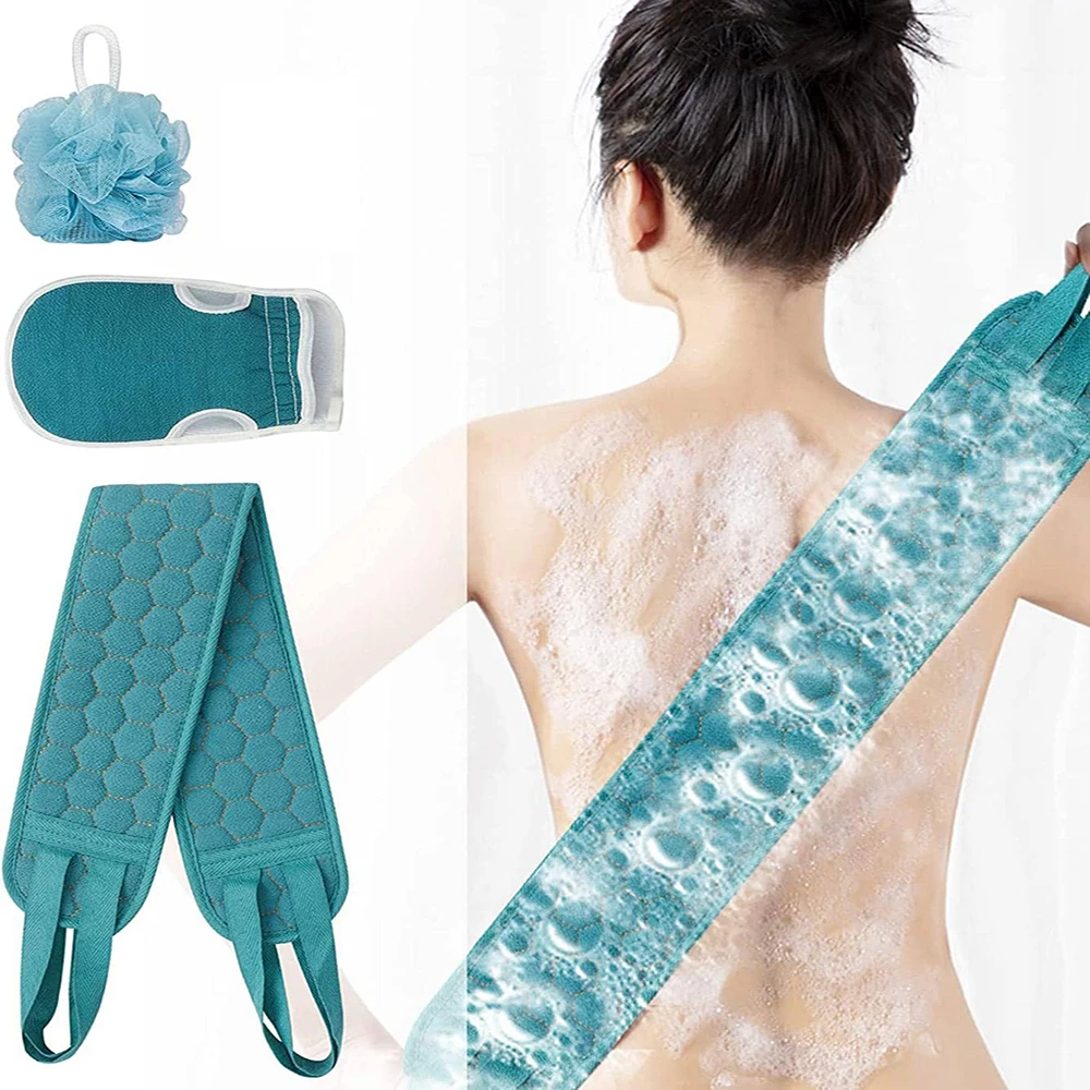Exfoliating Body Scrubber Set – Includes Back Scrubber, Bath Glove And Shower Bath Sponge Loofah Exfoliating Body Scrubber Set – Includes Back Scrubber, Bath Glove And Shower Bath Sponge Loofah