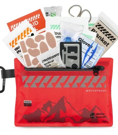 RHINO RESCUE Mini First Aid Kit Ultralight Waterproof Medical Kit for Hiking Camping Backpacking Cycling Travel Vehicles 105PC 1