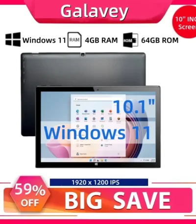 AR40 4GB RAM 64GB ROM 10.1" Intel Atom N3350 64-bit Windows 11 Tablet 5000mAh Type-C 1*USB 3.0 HD-MI Port 1920 x 1200 IPS 1