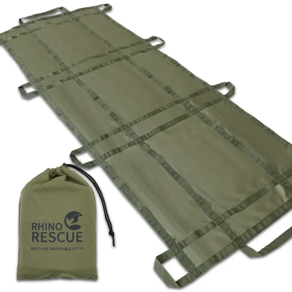 RHINO RESCUE Disposable Emergency Stretcher Portable Rescue Litter for Outdoor Camping First Aid Kit IFAK