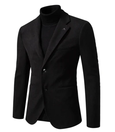 AIOPESON Men's Single Breasted Blazer Slim Fit Business Casual Suit Jacket Solid Color Autumn Winter with Pocket 1