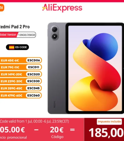 Xiaomi Redmi Pad 2 Pro Global Version Snapdragon® 7s Gen 4 Crystal Clear 12.1" 2.5K Display, 120Hz, 8MP, 12000mAh, No Charger 1