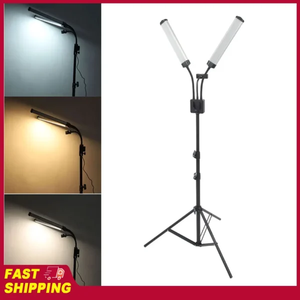 3200K‑5600K Foldable 3 Modes LED Stick Fill Light 40W Dual Arms LED Fill Light with Phone Holder for Live Video Photography Tool