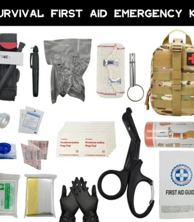 Camping Outdoor Survival Equipment Molle Bag 16pcs Emergency IFAK First Aid Kit Tourniquet Bandage Survival blanket Supplies 1