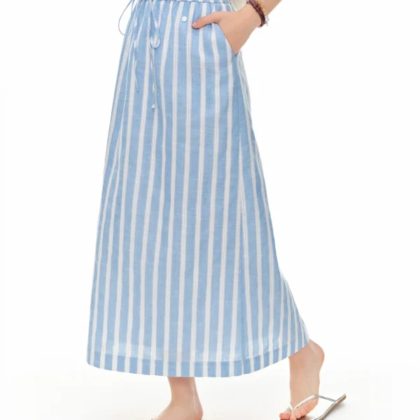 DUSHU 2026 Summer Women’s High Waist A-Line Skirt with Elasticized Waist and Relaxed Fit for Daily and Summer Wear