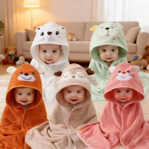 New Coral Fleece Bath Towel for Infants and Children, Suitable for Use in Bathrooms, Swimming Pools, Beaches, and Families. Can Be Used as a Newborn Blanket. Super Absorbent, Comfortable and Soft Fabric. New Pattern Design. Microfiber. Suitable for Infants and Children Aged 0-3 Years. Ideal as a Top Choice for Baby Christmas Gifts