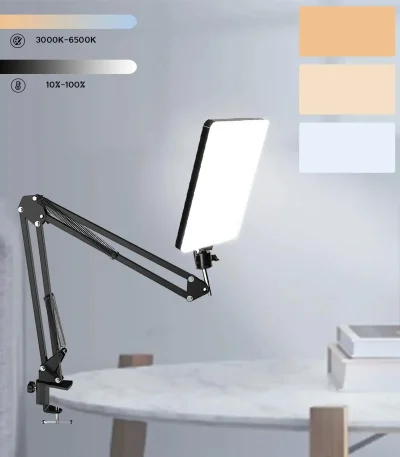 LED Photography Light Selfie Lights Conference Lighting Photo Studio Lamp With Scissor Arm Stand For Zoom YouTube Live Streaming