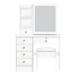 Makeup Vanities Vanity Desk with Sliding Mirror, Bedroom Dressing Table, Makeup Desk with 6 Drawers Bedroom Furniture