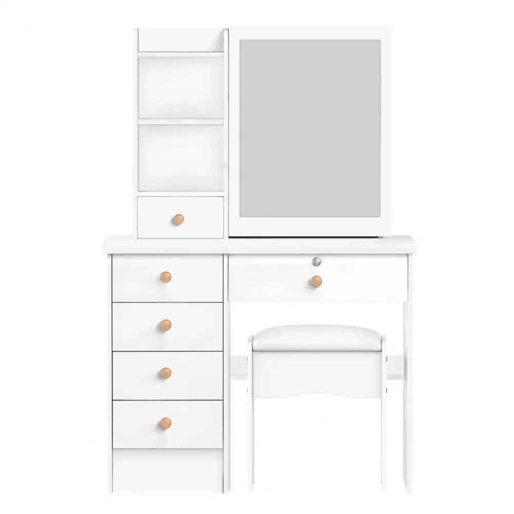 Makeup Vanities Vanity Desk with Sliding Mirror, Bedroom Dressing Table, Makeup Desk with 6 Drawers Bedroom Furniture Makeup Vanities Vanity Desk with Sliding Mirror, Bedroom Dressing Table, Makeup Desk with 6 Drawers Bedroom Furniture