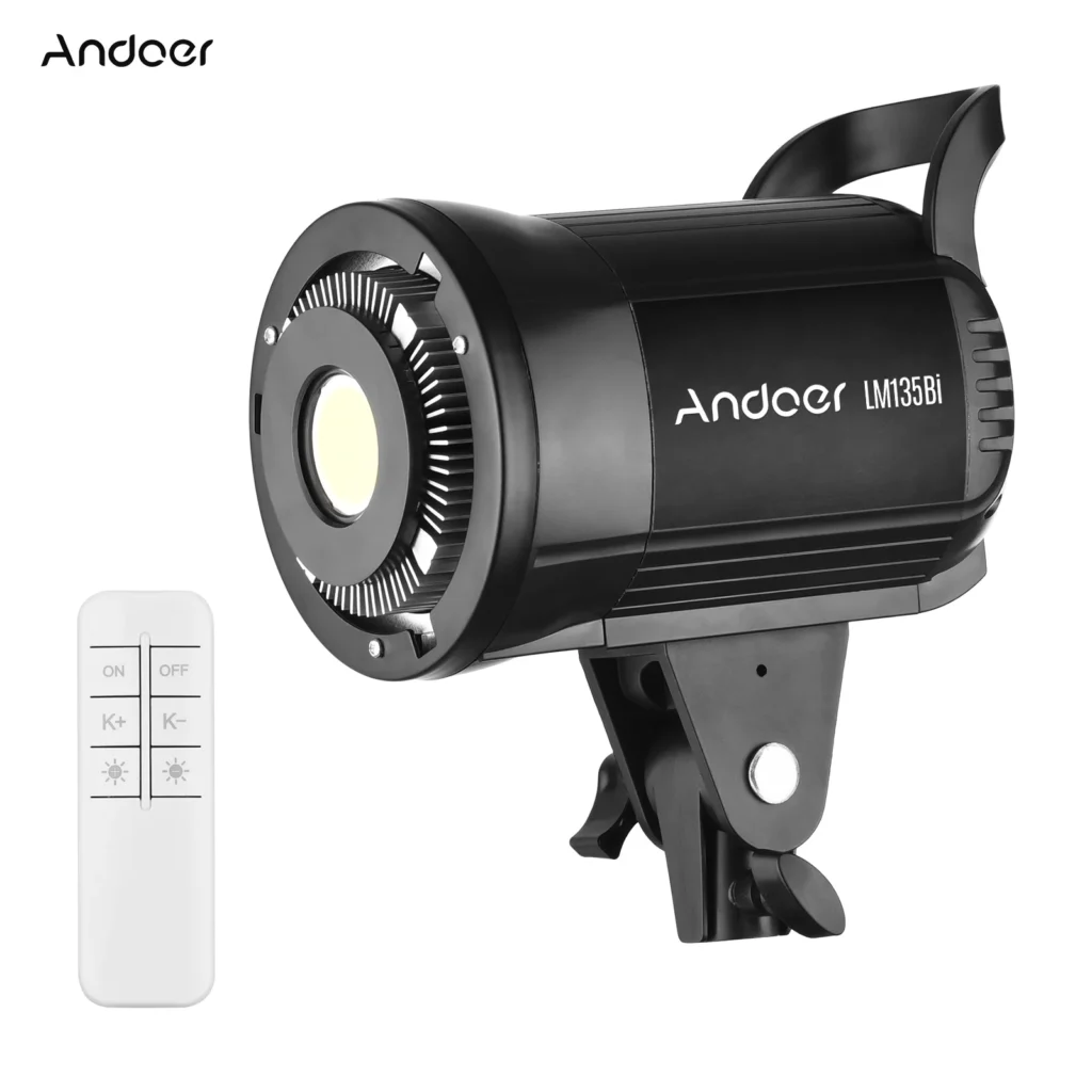 Andoer LM135Bi LED Fill Light 135W Studio Video Light 3000K-5600K Bowens Mount for Product Portrait Wedding Live Streaming 1