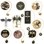 Fourth Wing Bookmark – Dragon Knight Story Bookmark Metal Pendant Bookmark Gothic Dragon Bookmark