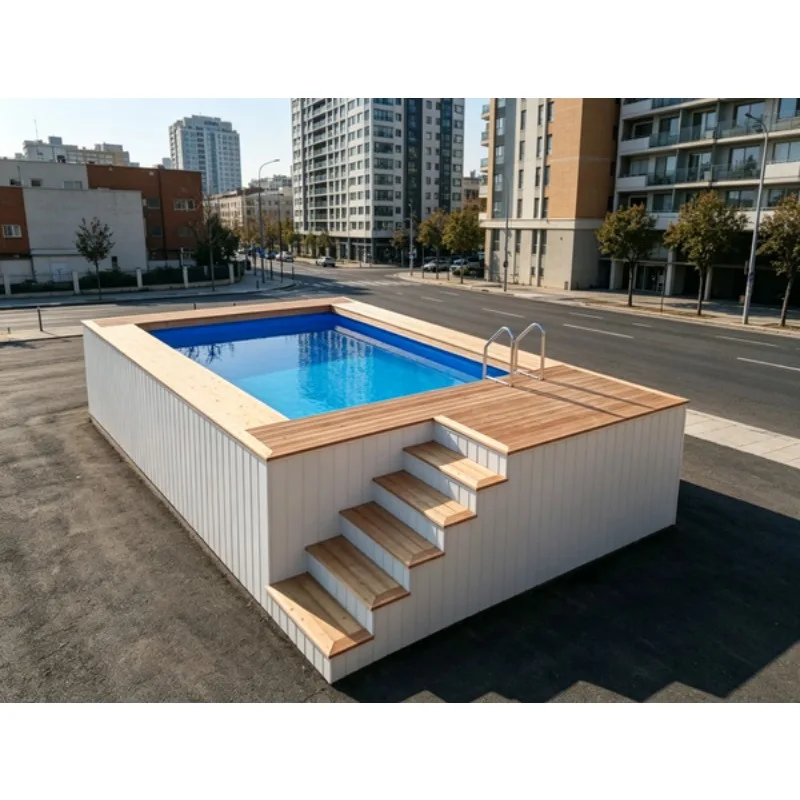 Customized Container Swimming Pool With Prefab Pool Modular Installation For Backyard Resort Villa Outdoor Water Relaxation Customized Container Swimming Pool With Prefab Pool Modular Installation For Backyard Resort Villa Outdoor Water Relaxation