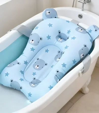 Adjustable Bathtub Support Mat Foldable Floating Baby Bath Seat Pad Shower Cushion Safety Water Pad for Newborn Baby Bathing Use 1