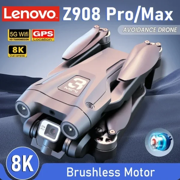 Lenovo Z908 Pro /MAX 8K Drone ESC Professional 4K Dron Optical Flow Localization 3sided Obstacle Avoidance Quadcopter Toys