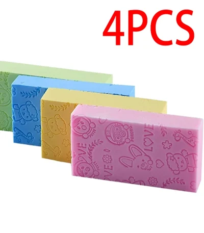 4PCS Magic Bath Sponge Body Dead Skin Remover Exfoliating Massager Cleaning Shower Brush Peeling Sponge Bath Tools For Kids 1