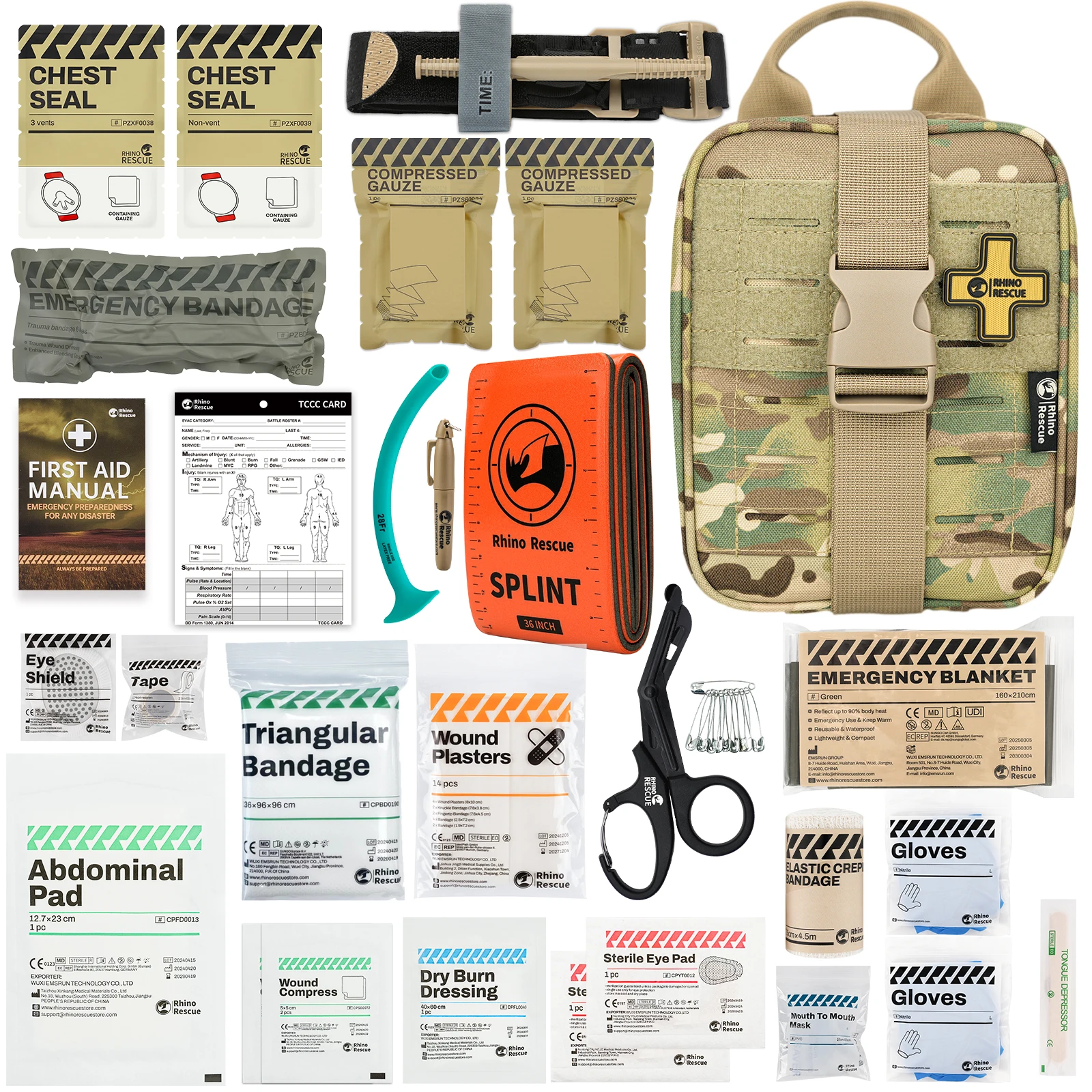 RHINO RESCUE-SE IFAK Trauma First Aid Kit,Tactical Medical Pouch for Car Home Travel Hiking and Camping,Emergency Survival Gear RHINO RESCUE-SE IFAK Trauma First Aid Kit,Tactical Medical Pouch for Car Home Travel Hiking and Camping,Emergency Survival Gear