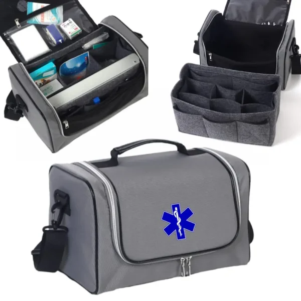 2 PCS Set Waterproof First Aid Kit Bag,Medical Bag Travel Outdoor,Medicine Bag,Nurses Storage Bag,Doctor Bag with Shoulder Strap