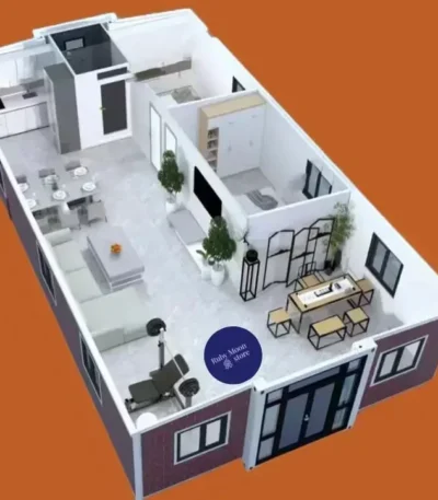 Customized 40ft Modern And Luxury Foldable House To Live In, Portable And Foldable Prefabricated Tiny House Kit To Live In 1