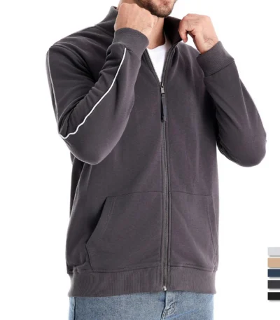 AIOPESON Brand Mens New Cotton-blend Solid Zip Up Sweatshirts Casual Sport Cardigan Jacket Sweatshirt for Men 1
