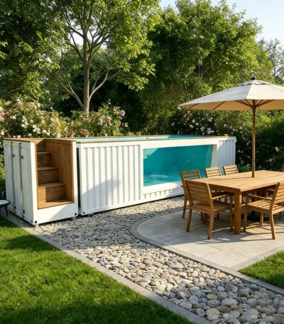 Prefab Pool Above Ground Pool Elevated Prefab Standing Pool Easy Maintain Outdoor Countryside Villa Daily Water Activity Venue 1