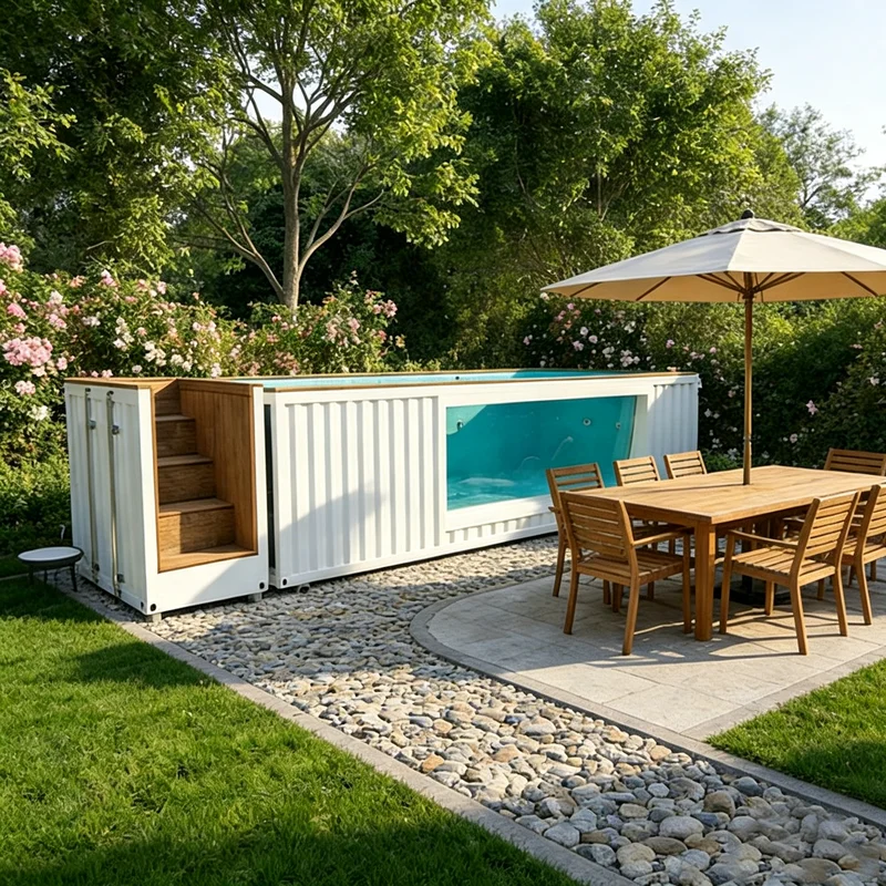 Prefab Pool Above Ground Pool Elevated Prefab Standing Pool Easy Maintain Outdoor Countryside Villa Daily Water Activity Venue 1
