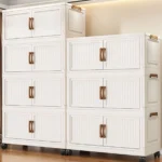 Foldable No-Install Multi-Layer Plastic Baby Wardrobe Clothing Storage Cabinet for Home Living Room Bedroom Storage Box