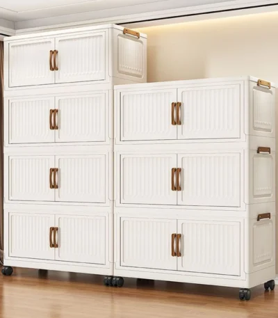 Foldable No-Install Multi-Layer Plastic Baby Wardrobe Clothing Storage Cabinet for Home Living Room Bedroom Storage Box