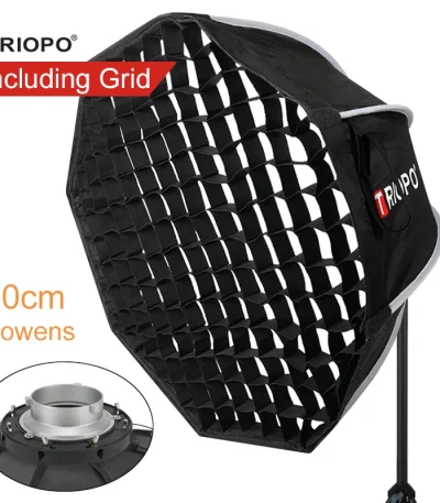 Triopo 90cm Photo Portable Bowens Mount Softbox W/ Honeycomb Grid K90 Octagon Umbrella Outdoor Soft Box for Godox Jinbei Strobe