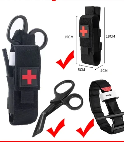 Tactical Military First Aid Kit, Tourniquet,  Survival Set, Pouch Nursing Holder, Medical Gear, Scissors Bag, Outdoor Equipment 1