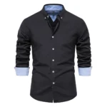 AIOPESON New Spring Cotton Blend Men’s Oxford Shirt Long Sleeve Button Down Social Buinesss Casual Shirts for Men