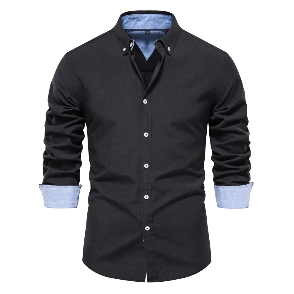 AIOPESON New Spring Cotton Blend Men’s Oxford Shirt Long Sleeve Button Down Social Buinesss Casual Shirts for Men AIOPESON New Spring Cotton Blend Men’s Oxford Shirt Long Sleeve Button Down Social Buinesss Casual Shirts for Men