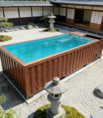 Customized Container Swimming Pool for Sale Outdoor Large Size FRP Fiberglass Above Ground Prefabricated Pool Modern Design 1