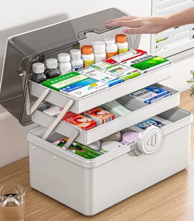 3 Layers Large Capacity Family Medicine Organizer Storage Box Portable First Aid Kit Medicine Container Emergency Pharmacy Box 1