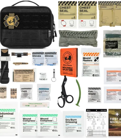 RHINO RESCUE Vehicle Emergency Trauma Kit, Professional First Aid Response Pack with Tourniquet, Molle Organizer Pouch for C 1