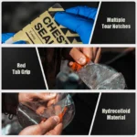 Ce Approved Rhino Rescue Chest Seal Vent Medical Combat Chest Seal Vented With Valved Wound Dressing Trauma Bandage