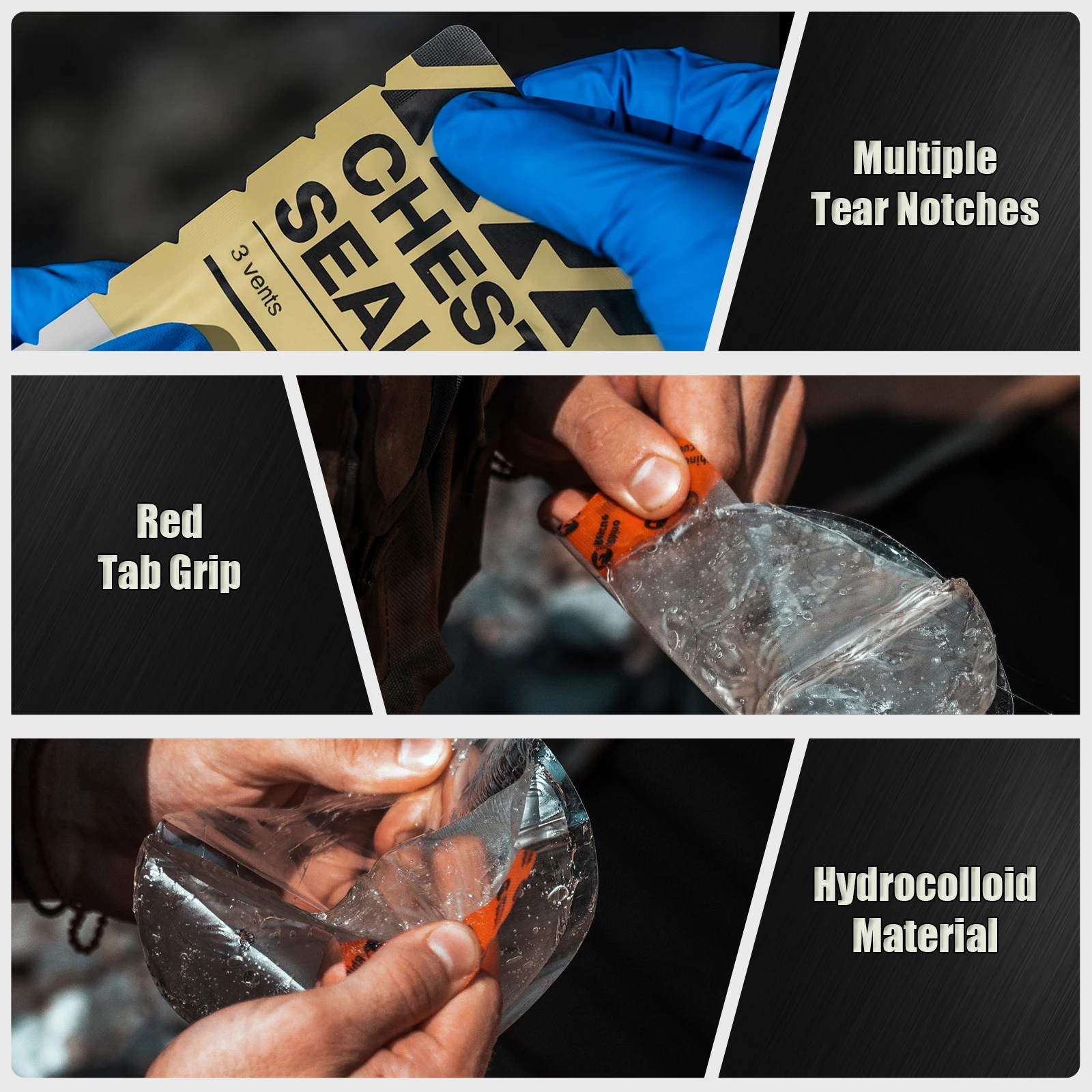 Ce Approved Rhino Rescue Chest Seal Vent Medical Combat Chest Seal Vented With Valved Wound Dressing Trauma Bandage Ce Approved Rhino Rescue Chest Seal Vent Medical Combat Chest Seal Vented With Valved Wound Dressing Trauma Bandage