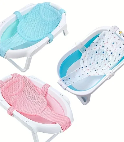 Baby Bath Cushion Pad Newborn Bathtub Mat Infant Bath Supporter Net Baby Bathtub Pillow Nonslip Floating Bathing Tub Seat 1