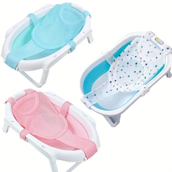 Baby Bath Cushion Pad Newborn Bathtub Mat Infant Bath Supporter Net Baby Bathtub Pillow Nonslip Floating Bathing Tub Seat