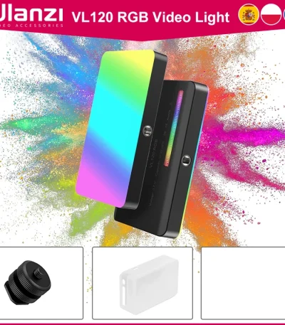 Ulanzi VL120 RGB Camera Video Light Mini Portable 3100mAh Photography Lighting Smartphone Vlog Fill Light RGB Video Light