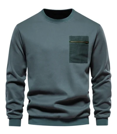 AIOPESON High Quality Cotton Sweatshirt for Men Zipper Pocket Mens Sweatshirts Casual Sport Men Clothing Pullover Men 1