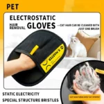 Pet Hair Remover Gloves Electrostatic for Cats Dogs, Reusable Washable Grooming Glove with 2-in-1 Lint Roller Brush – Safe Non-T