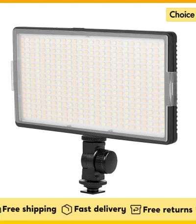 LED-416 LED Video Light On-Camera Photography Light Panel 416PCS Light Beads 3200-5600K Dimmable for Photo Video Live Streaming