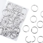 50 Pcs Silver Metal Binder Rings Loose Leaf Office Book Index Card Keychain Key Rings for School Home Office Organization