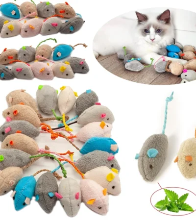 3/200pcs Rattle Cat Mouse Toys Also Prefilled Catnip Faux Fur Cat Mice Toys Interactive Cat Game Catnip Toys for Indoor Cats toy 1