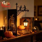 Library Lantern-Decorative Bookshelf Lighting Reading Book Shelf Lights Bookworms Antique Retro Hanging Street Lamp Wall Decor