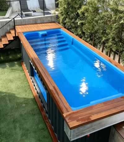 Container Swimming Pool Built-In Pool Hidden Box Embedded Pool Concise Appearance Outdoor Club Courtyard Daily Swimming Facility 1