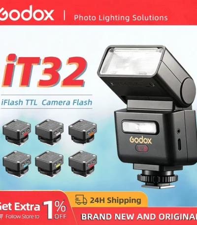 Godox iT32 X5 TTL Flash Wireless Camera Flash with Magnetic Mounting X5 Trigger for Sony Nikon Canon Fujifilm Olympus Cameras